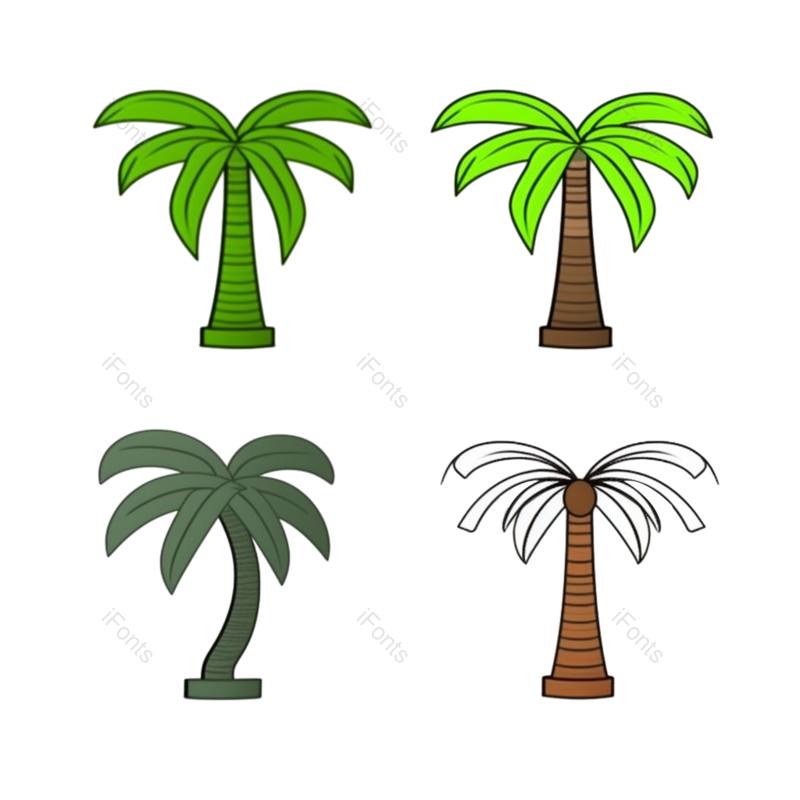 装饰图片,元素元素,椰子PNG,椰子树免抠素材